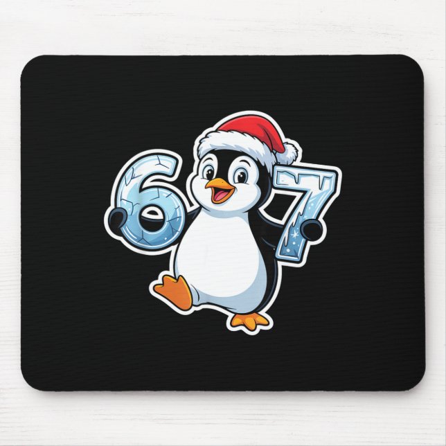 Mousepad 67 Christmas Penguin Santa Hat Birthday Holiday  (Frente)
