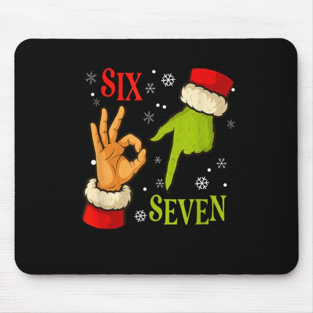 Mousepad 67 Christmas Santa Claus Green 6 7 Internet Meme X (Frente)