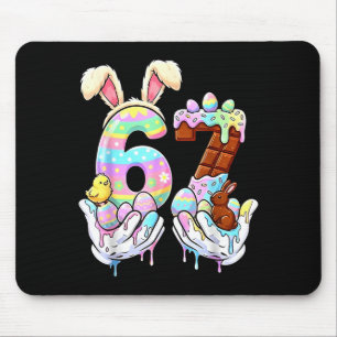 Mousepad 67 coelho coelhinho fofo meme engraçado seis sete