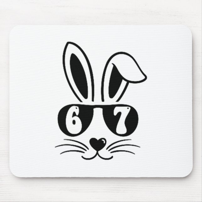 Mousepad 67 Coisas Engraçadas Seis Sete Meme Coelho Bunny Ó (Frente)