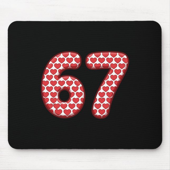 Mousepad 67 Corações De Valentino Projeto Fofo Estilo Meme  (Frente)