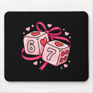 Mousepad 67 Dados Dia dos Namorados Seis Sete Corações 6-7
