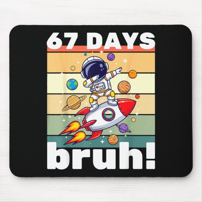 Mousepad 67 Days Of School Bruh Funny Meme Kids Dabbing Ast (Frente)