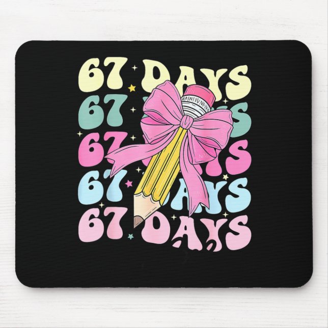 Mousepad 67 Days Of School Girls Coquette Bow 67th Day Of S (Frente)