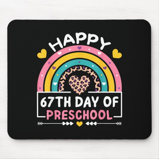 Mousepad 67 Days Of School Happy 67th Day Of Preschool Teac (Frente)