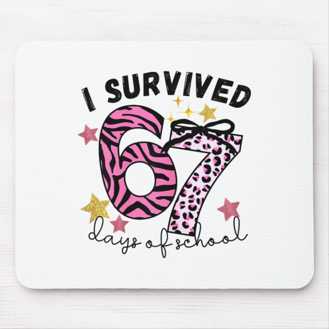 Mousepad 67 Days Of School Nk Leopard Girl Glam Zebra  (Frente)