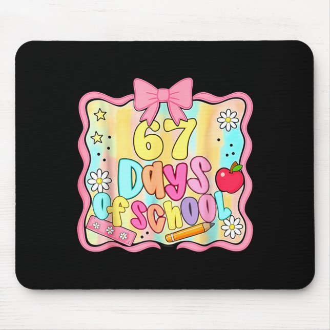 Mousepad 67 Days Of School Preppy 67th Day Of School Teache (Frente)