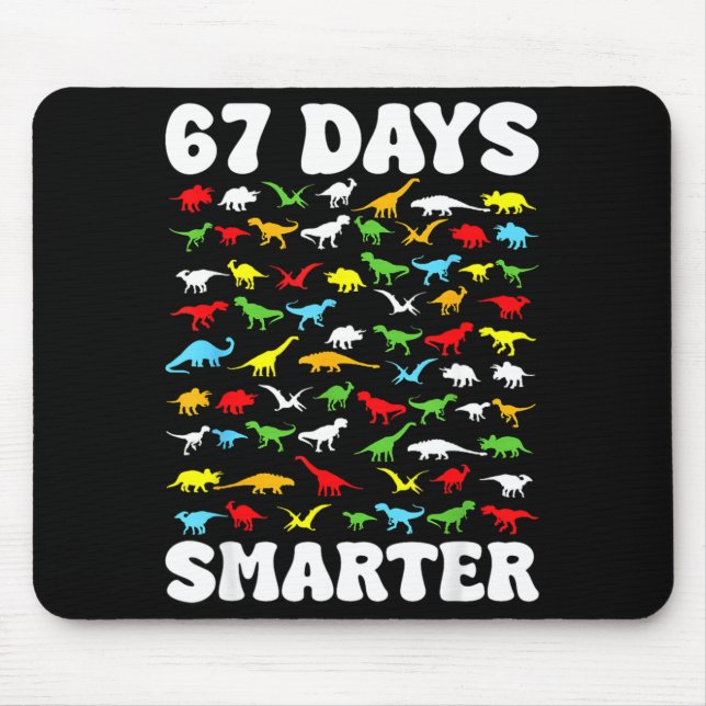 Mousepad 67 Days Smarter Dinosaur Kids 100 Days Of School 6 (Frente)