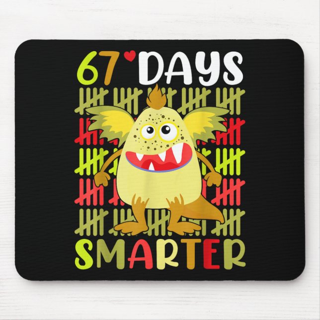 Mousepad 67 Days Smarter Little Monster 67th Day School Gir (Frente)