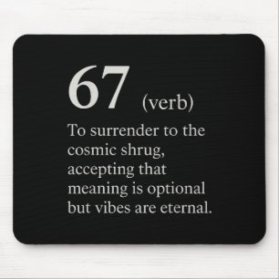 Mousepad 67 Definição de Verbo Meme Engraçado Piada da Inte