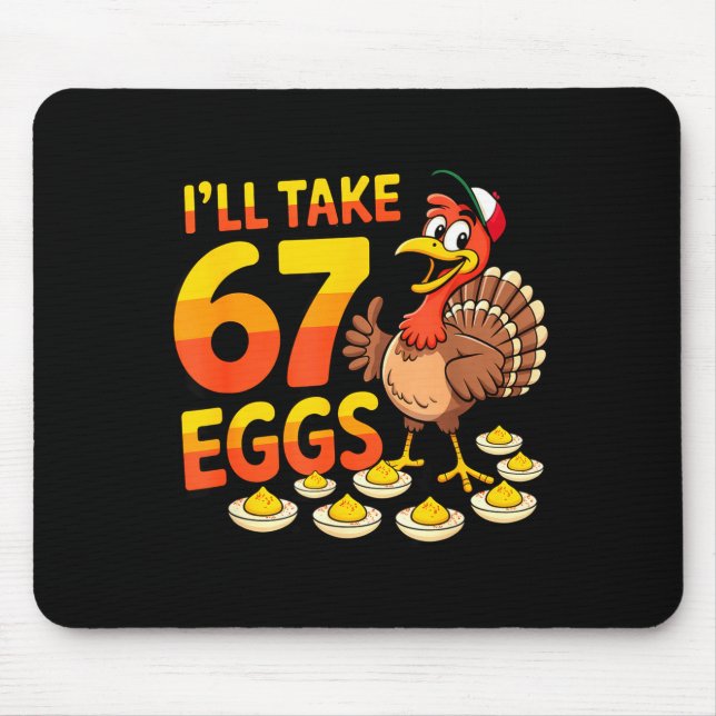 Mousepad 67 Deviled Eggs Lovers Thanksgiving Turkey 67 Funn (Frente)