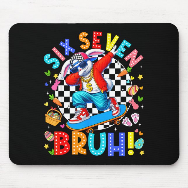 Mousepad 67 dia de páscoa seis sete bruh coelho coelhinho f (Frente)