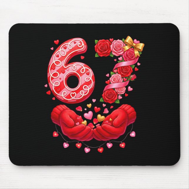 Mousepad 67 Dia dos Namorados 6 7 Meme Pijama Feriado Geraç (Frente)