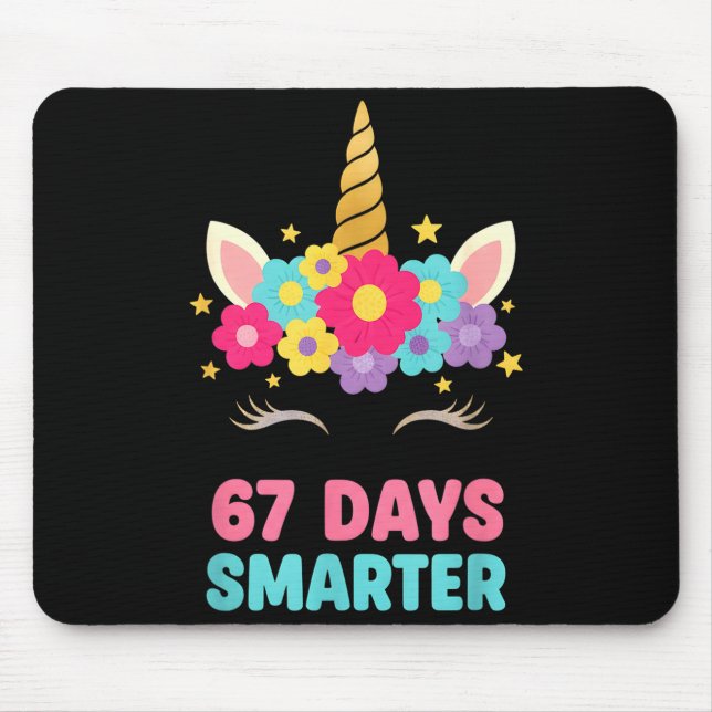 Mousepad 67 Dias Mais Inteligente Arco Meninas Crianças Uni (Frente)