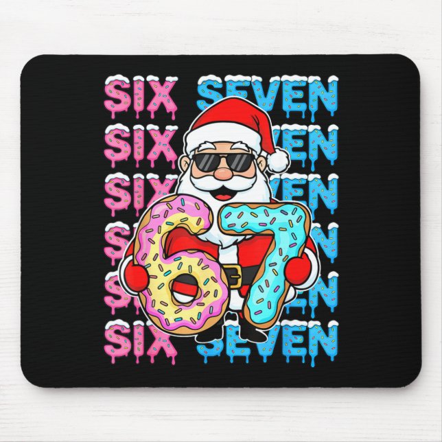 Mousepad 67 Donut Christmas Funny Six Seven Meme Santa Kids (Frente)