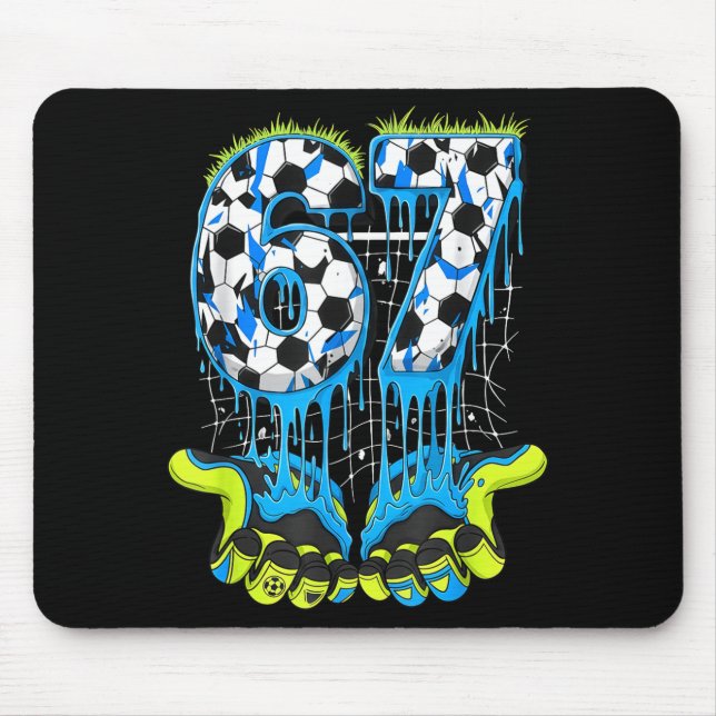 Mousepad 67 Drip Soccer Gen Alpha Slang Six Seven Meme  (Frente)