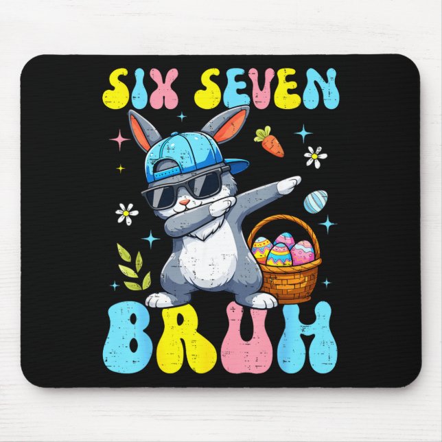 Mousepad 67 Easter Day Rabbit Six Seven Bruh Dabbing Bunny  (Frente)