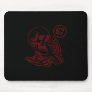Mousepad 67 Esqueleto de Halloween Seis Sete Meme Brainrot