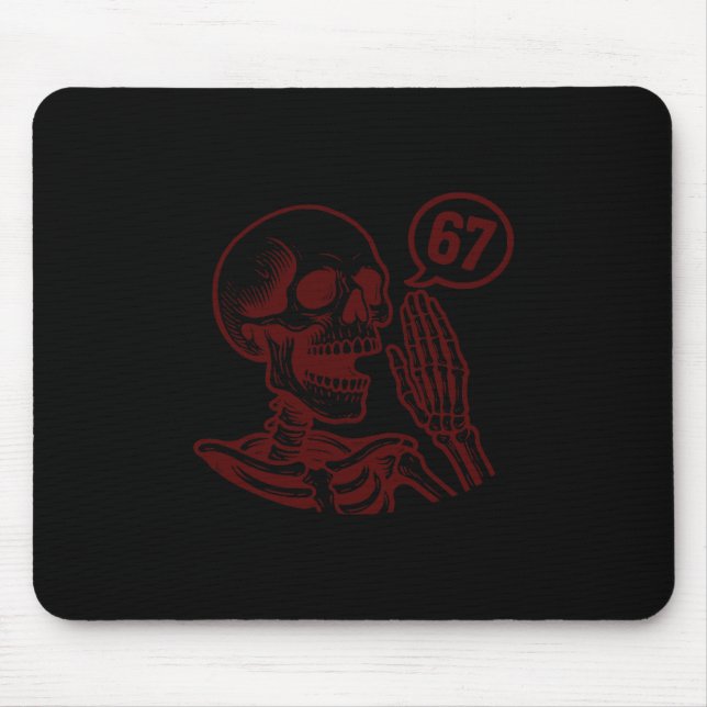 Mousepad 67 Esqueleto de Halloween Seis Sete Meme Brainrot  (Frente)