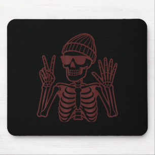 Mousepad 67 Esqueleto de Halloween Sinal de Paz Meme Divert