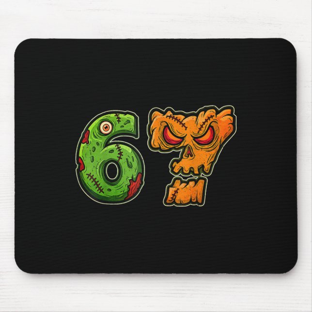 Mousepad 67 Fantasma Abóbora Seis Sete Halloween Meme Fanta (Frente)