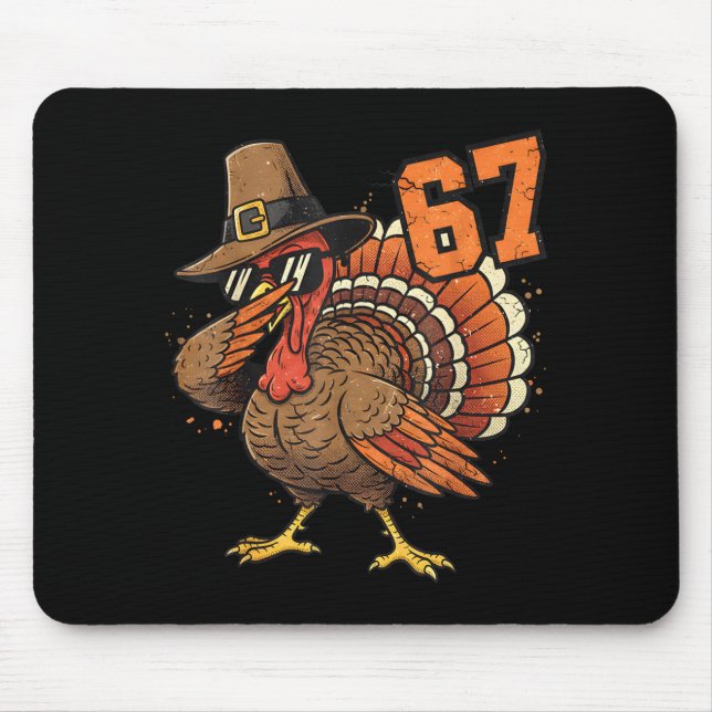 Mousepad 67 Funny Thanksgiving Turkey Meme Six Seven 6 7  (Frente)