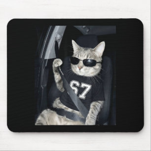 Mousepad 67 Gato Usando Óculos de Sol Gen Alpha Divertido S