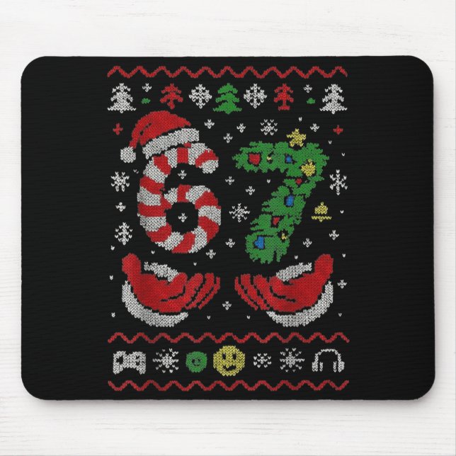 Mousepad 67 Gen Alpha Meme Ugly Christmas 6 7 Family Matchi (Frente)