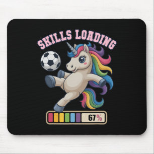 Mousepad 67 Habilidades de Futebol Unicórnio Carregando Ape