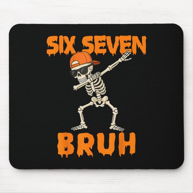 Mousepad 67 Halloween Funny Six Seven Meme Brainrot Pumpkin (Frente)