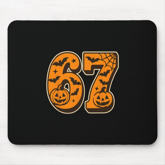 Mousepad 67 Halloween Seis Sete Brainrot Meme Meninos Crian (Frente)