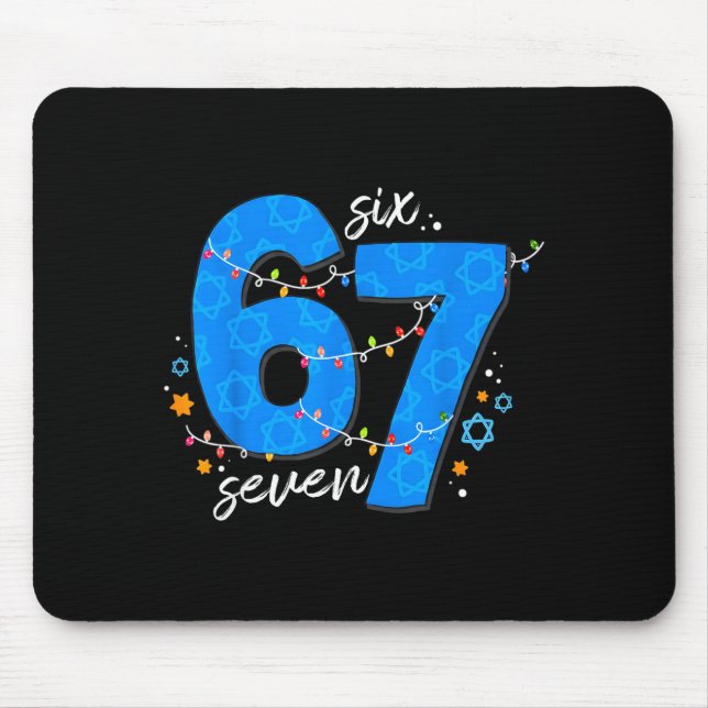 Mousepad 67 Hanukkah Jewish Holiday Menorah Six Seven Meme  (Frente)