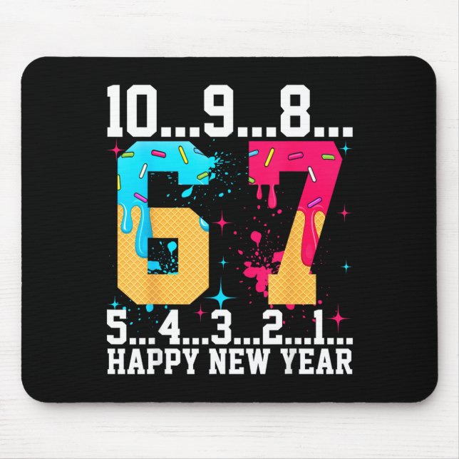 Mousepad 67 Happy New Year Six Seven Funny Countdown 2026  (Frente)