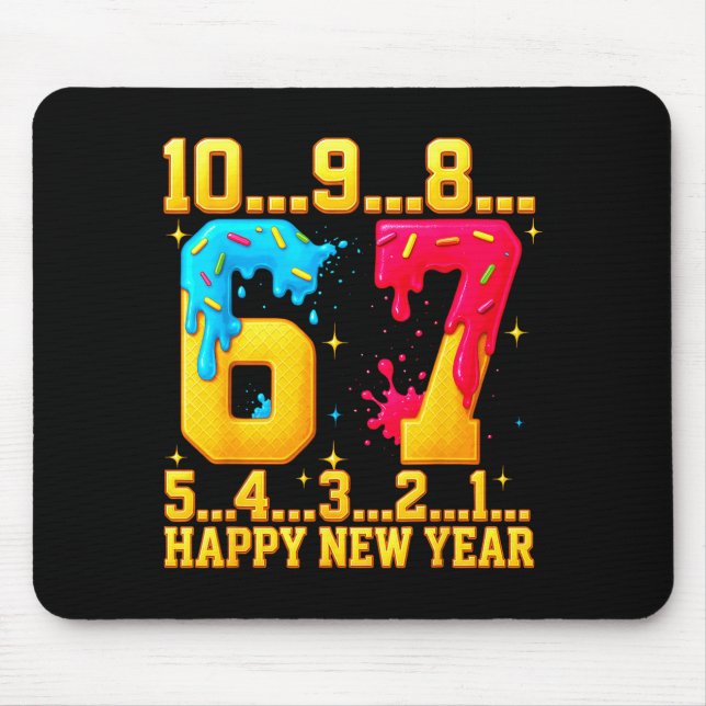 Mousepad 67 Happy New Year Six Seven Funny Countdown 2026  (Frente)