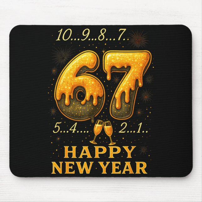 Mousepad 67 Happy New Year Six Seven Funny Countdown 2026 B (Frente)
