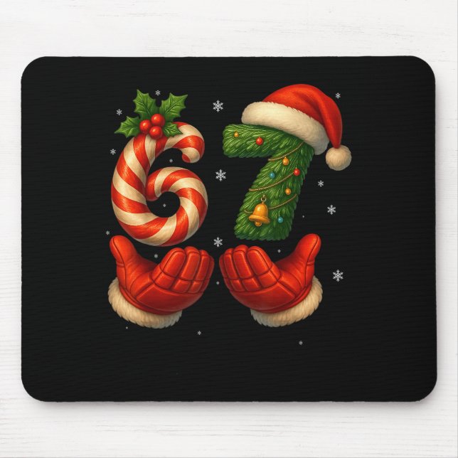 Mousepad 67 Hockey Hands Funny Christmas Meme Santa  (Frente)