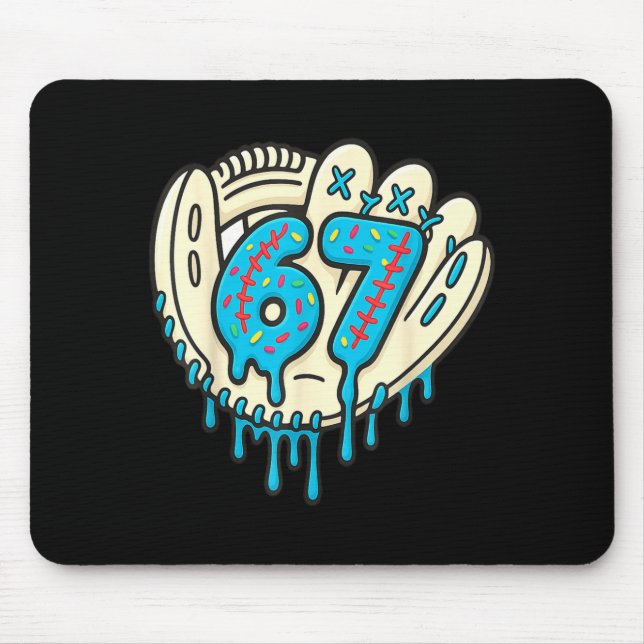 Mousepad 67 Ice Cream Drip Funny Six Seven Baseball  (Frente)
