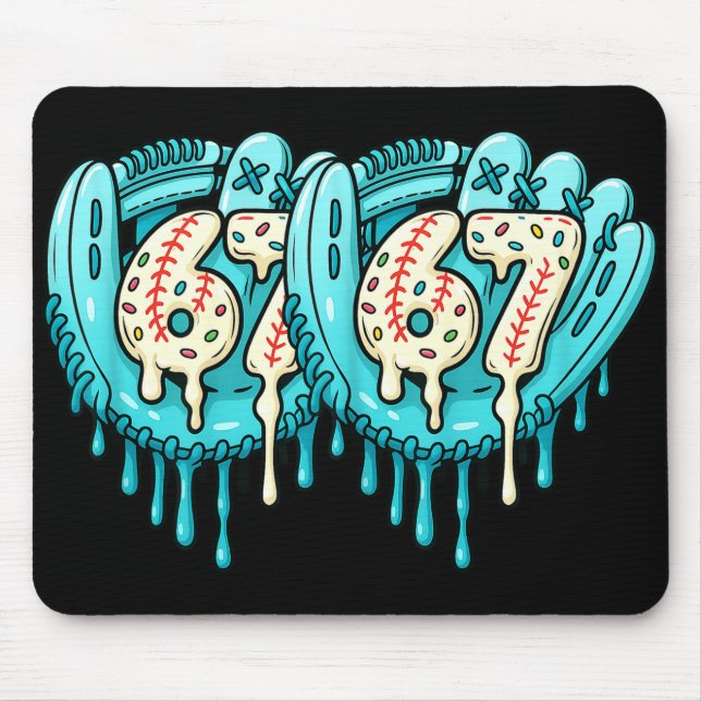 Mousepad 67 Ice Cream Drip Funny Six Seven Baseball  (Frente)