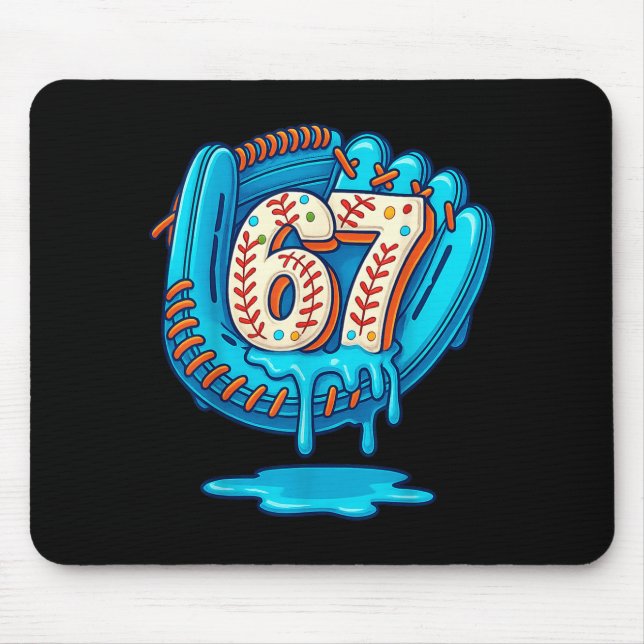 Mousepad 67 Ice Cream Drip Funny Six Seven Baseball  (Frente)