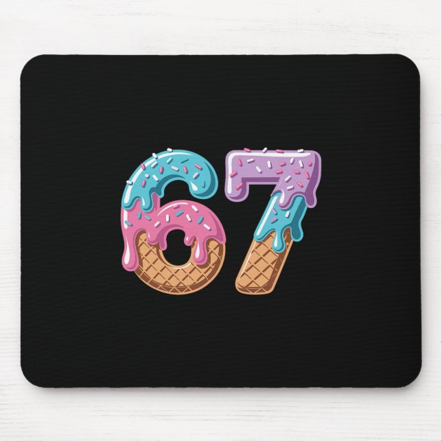 Mousepad 67 Ice Cream Drip Funny Six Seven Meme Number 6 An (Frente)