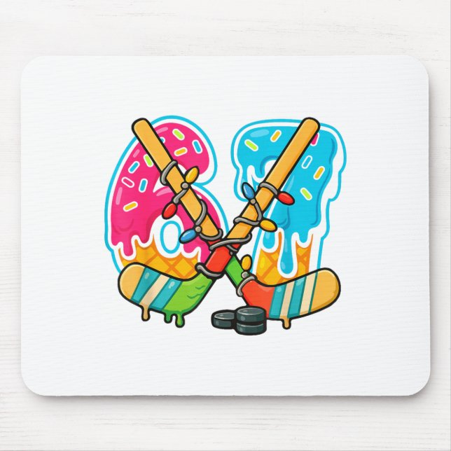 Mousepad 67 Ice Cream Drip Hockey Christmas Light  (Frente)