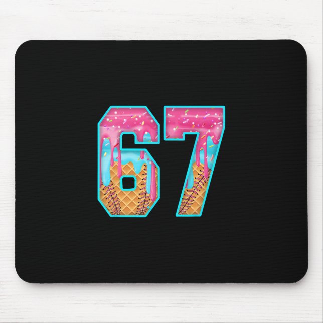 Mousepad 67 Ice Cream Drip Meme Funny Six Seven Funny Numbe (Frente)