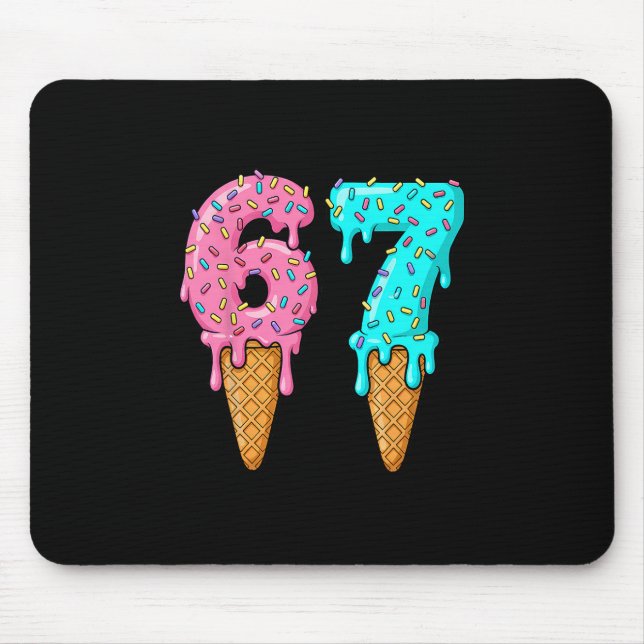 Mousepad 67 Ice Cream Drip Meme Funny Six Seven Gen Alpha S (Frente)