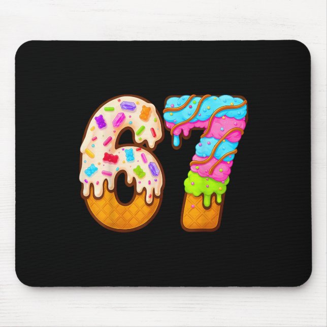Mousepad 67 Ice Cream Drip Meme Funny Six Seven Gen Alpha S (Frente)
