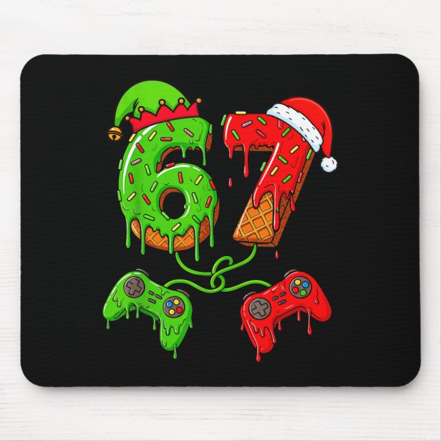 Mousepad 67 Ice Cream Drip Meme Gamer Six Seven Christmas B (Frente)