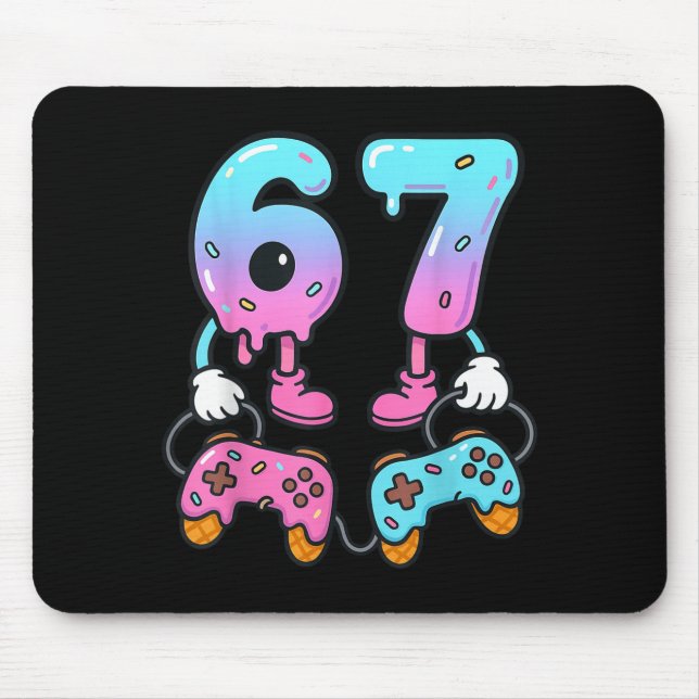 Mousepad 67 Ice Cream Drip Meme Gamer Six Seven Gen Alpha  (Frente)
