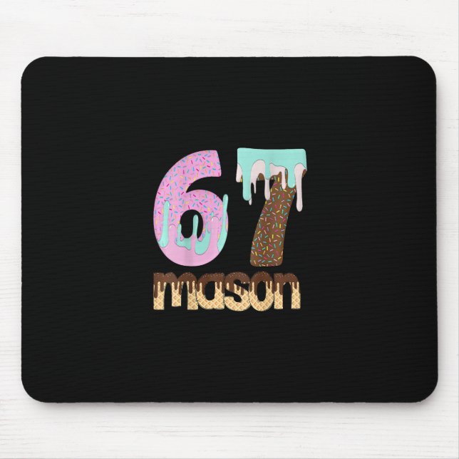 Mousepad 67 Ice Cream Drip Meme Six Seven Gen Alpha Slang T (Frente)