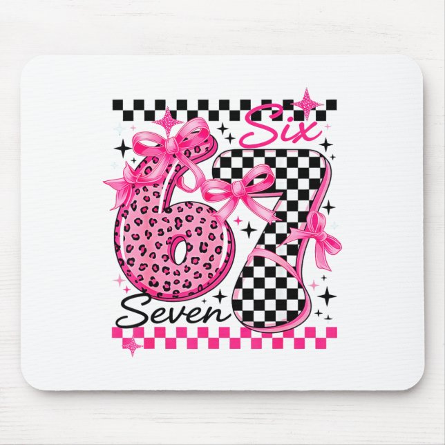 Mousepad 67 Leopard Checkered Six Seven Meme 6-7 Teachers  (Frente)