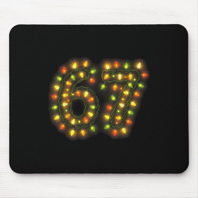 Mousepad 67 Luzes de Natal 6 7 Meme Gíria Gen Alpha (Frente)