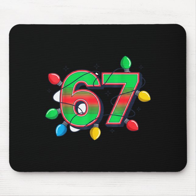 Mousepad 67 Luzes de Natal Design de Meme Brega  (Frente)
